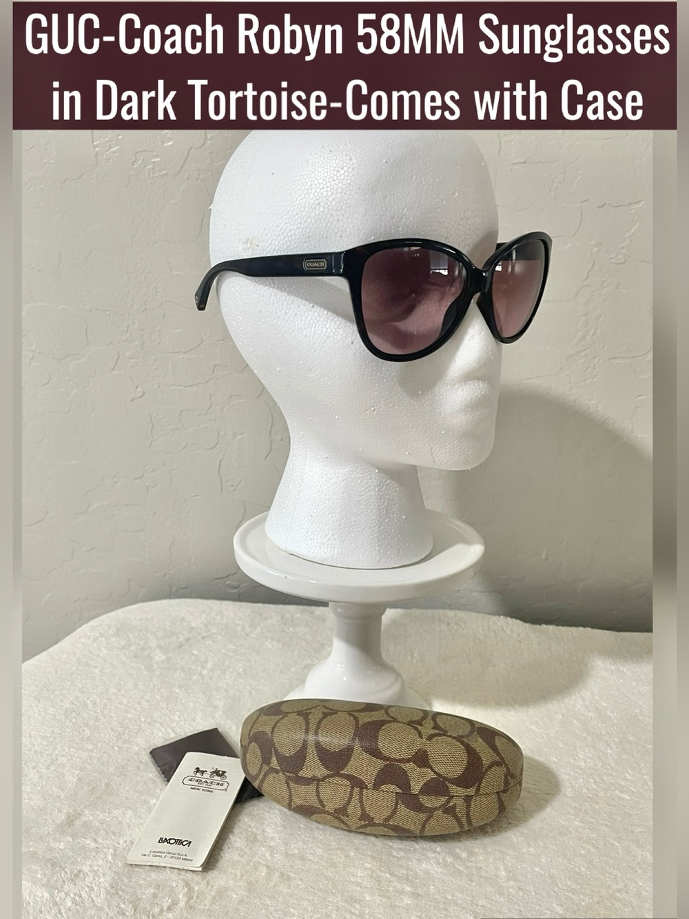 GUC-Coach Robyn 58MM Sunglasses in Dark Tortoise-Comes with Case